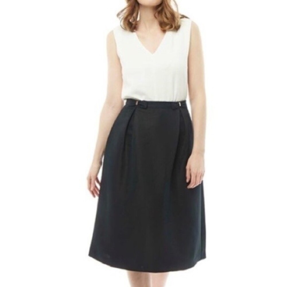 Ted Baker Royal Navy Grosgrain A Line Bow Skirt Rose gold zipper SZ TB 5 = US12